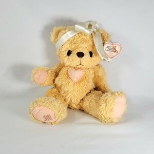 Vintage 1998 Cherished Teddies Plush Stuffed Bear Rare 13" Satin Bow Heart w Tag